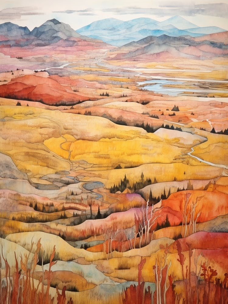 Autumn National Park Painting Pribaikalsky National Park Russia 2