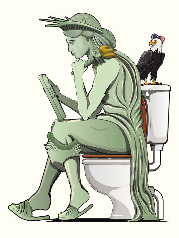 Statue Of Liberty on the Toilet