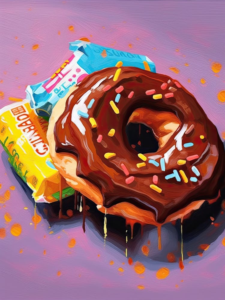 A Doughnut Oil Painting 4