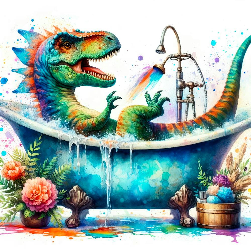 Dinosaur Bathing