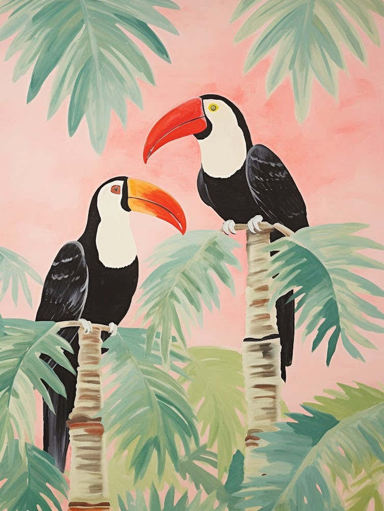 Vintage Japanese Inspired Bird Print Toucan 1