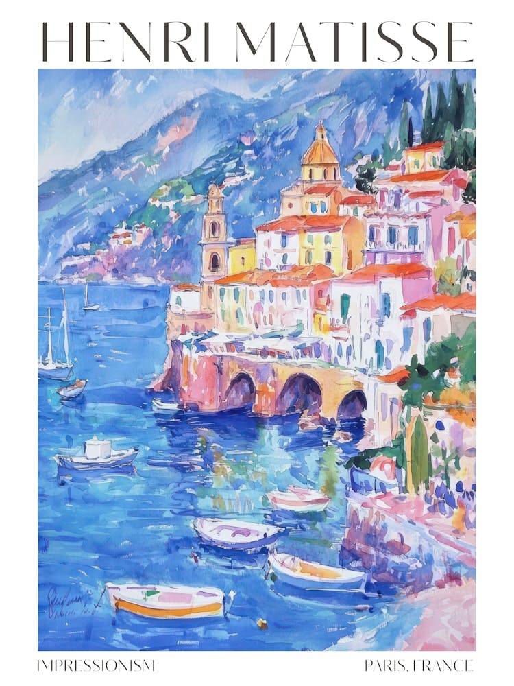 Matisse Impression Côtier Éclectique Maximaliste Décoration Tendance Peinture Matisse Idée Cadeau