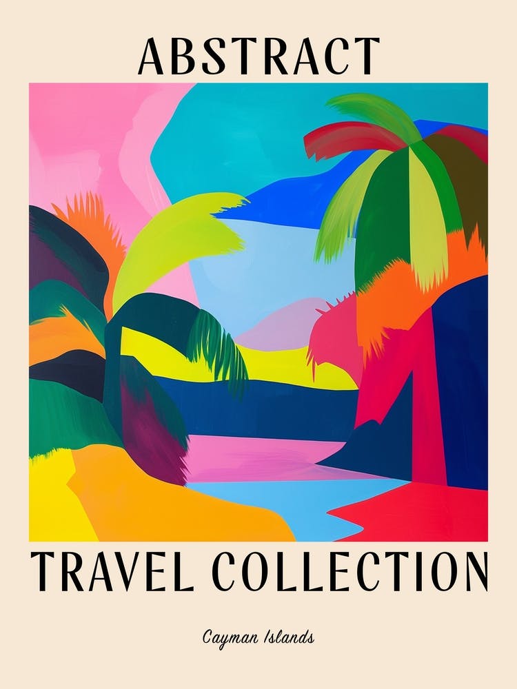 Abstract Travel Collection Poster Cayman Islands 2