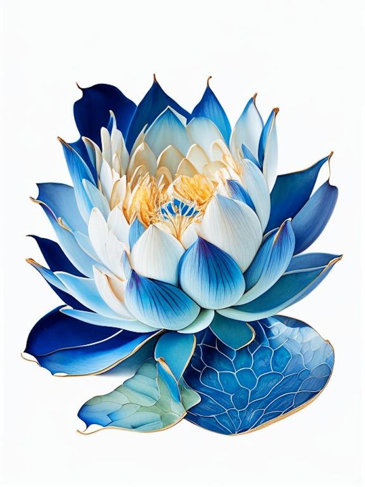 Blue Lotus Decoupage 2