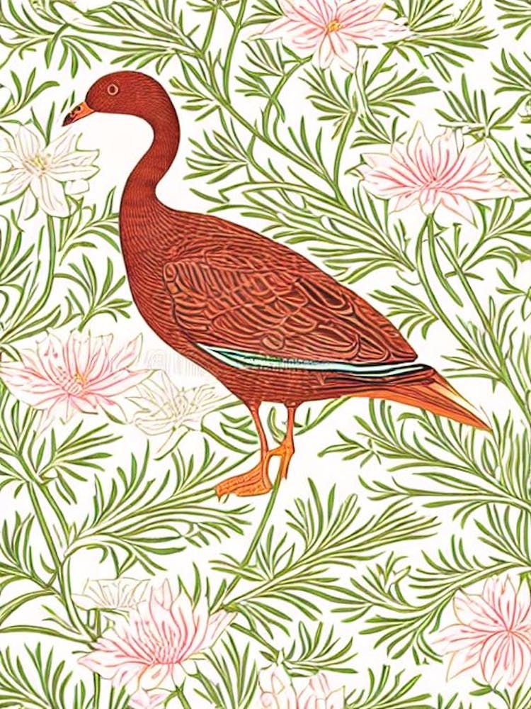 Coot William Morris Style Bird