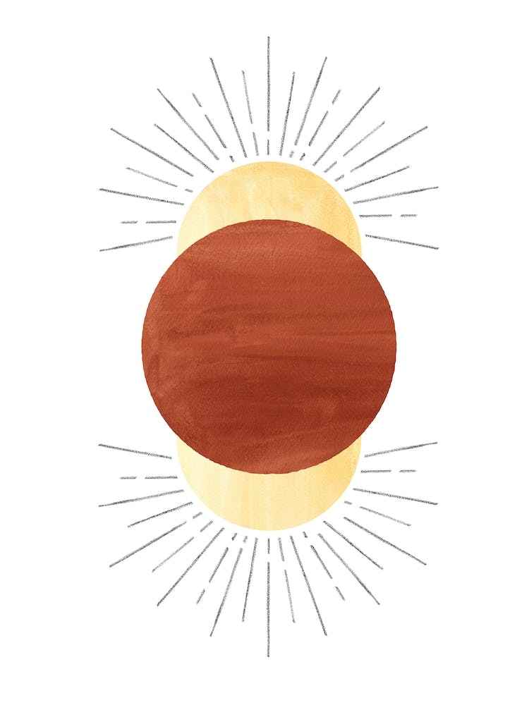 Abstract terracotta sun