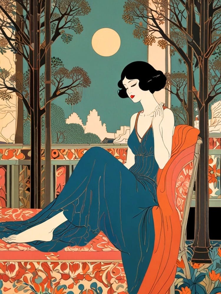 Woman In A Blue Dress 5