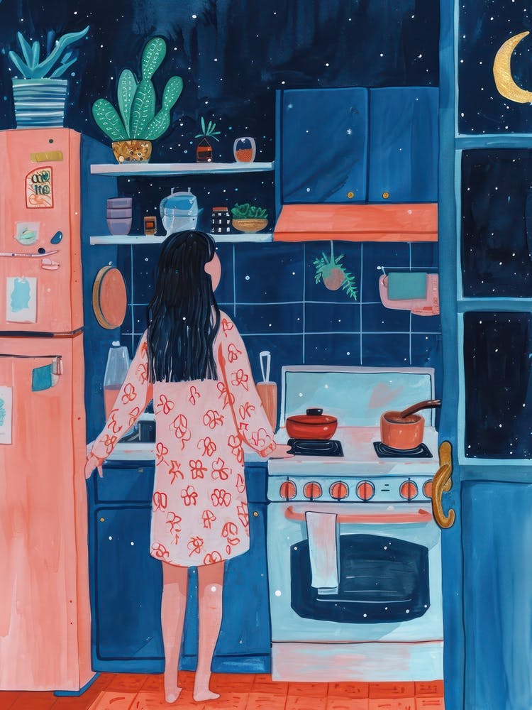 Midnight Snack Lo Fi Kawaii Illustration 3