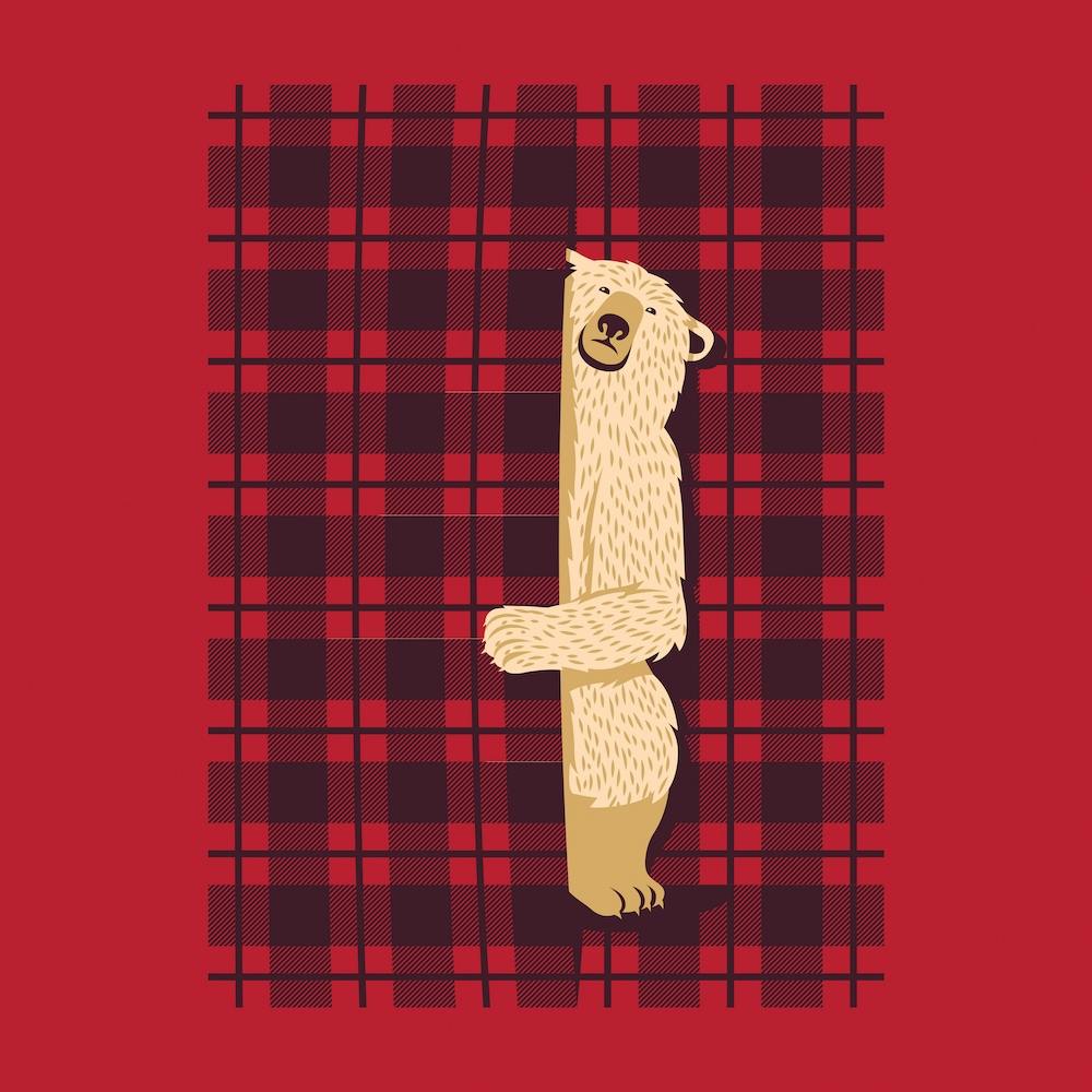 Karierter Bär Holzfäller Osos Quadrat
