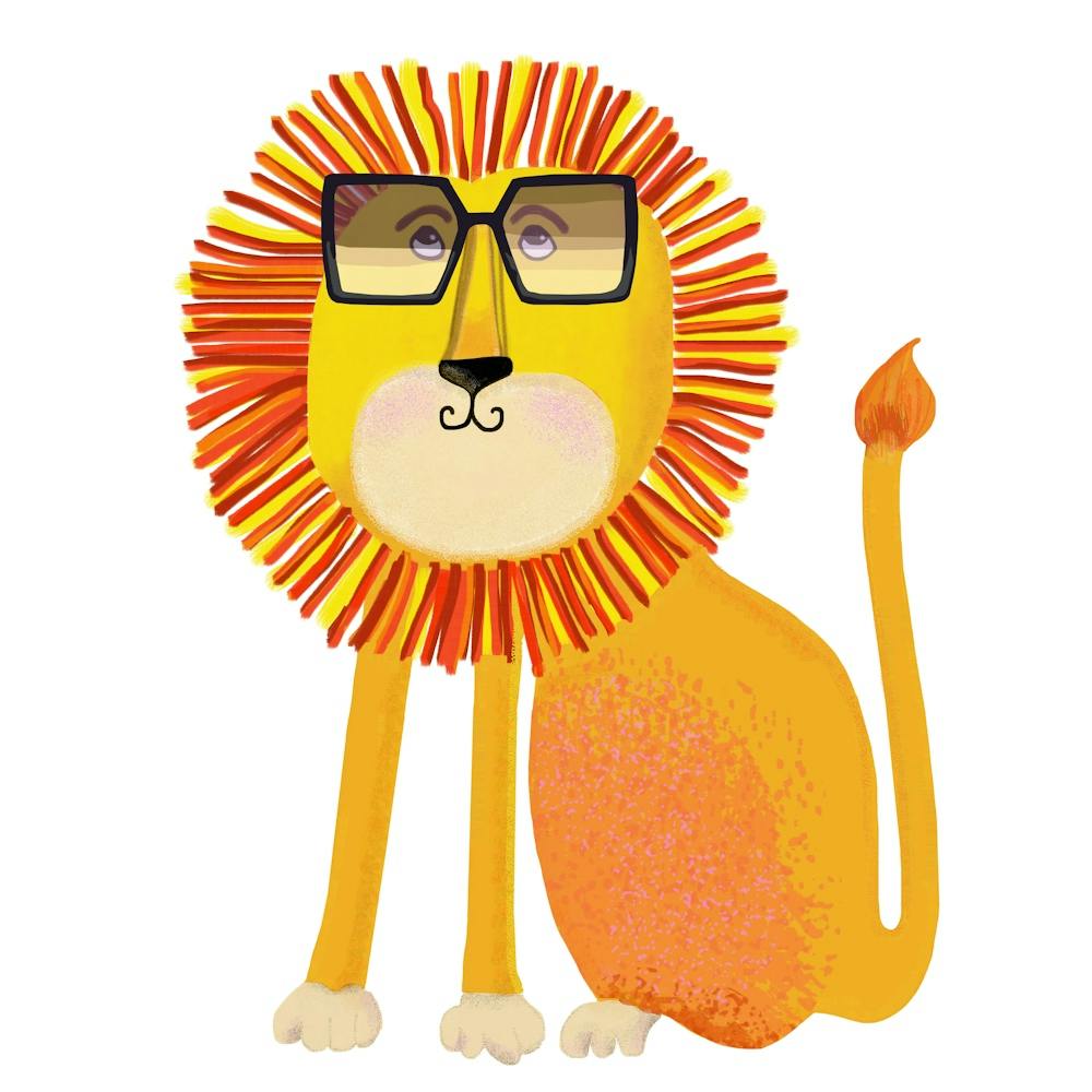 Lion With Glasses