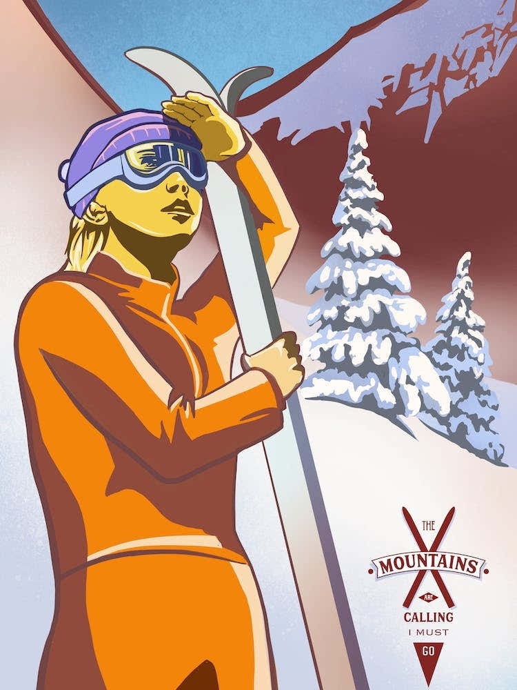 Retro Ski Bunny