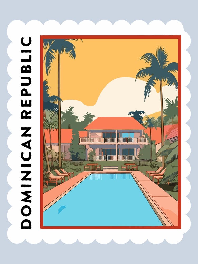 Dominican Republic Travel Stamp Poster