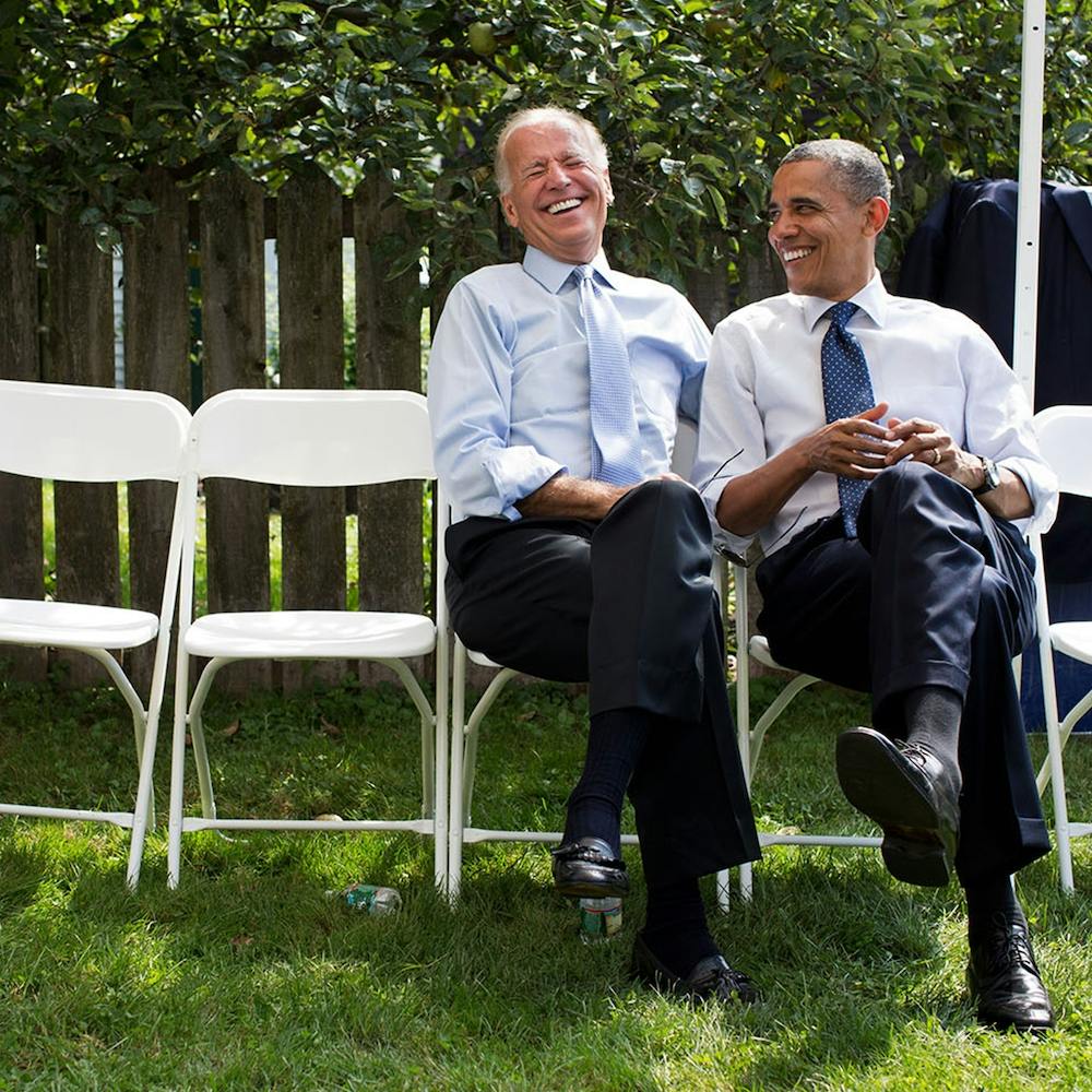 Biden And Obama Sharing A Laugh