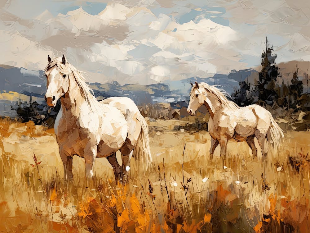 Horses Painting In Queenstown, New Zealand, Landscape 3