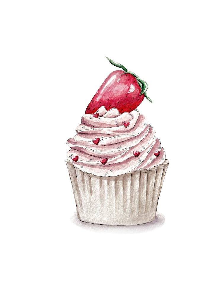 Sweet Cupcake Watercolor
