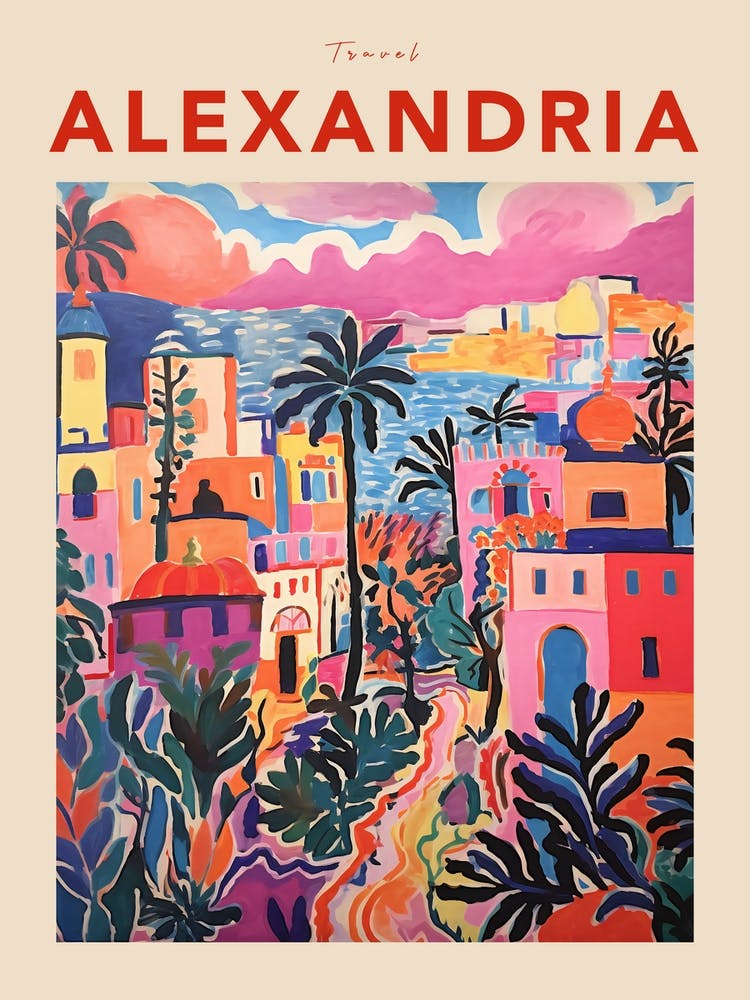 Alexandria Egypt 2 Fauvist Travel Poster