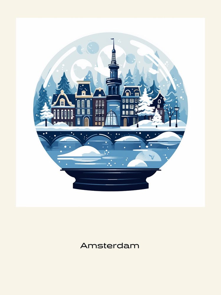 Amsterdam Netherlands 6 Snowglobe Poster