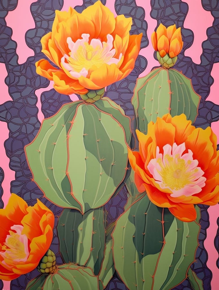 Mexican Style Cactus Illustration Opuntia Fragilis Cactus 2