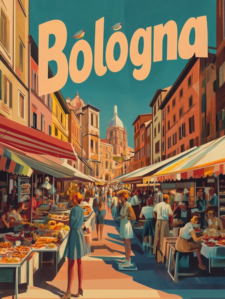 Aihrgdesign A 1970s Inspired Travel Poster For Bologna Depict Df7cda4b 3bca 4b22 8a02 8788eacf9cda 2