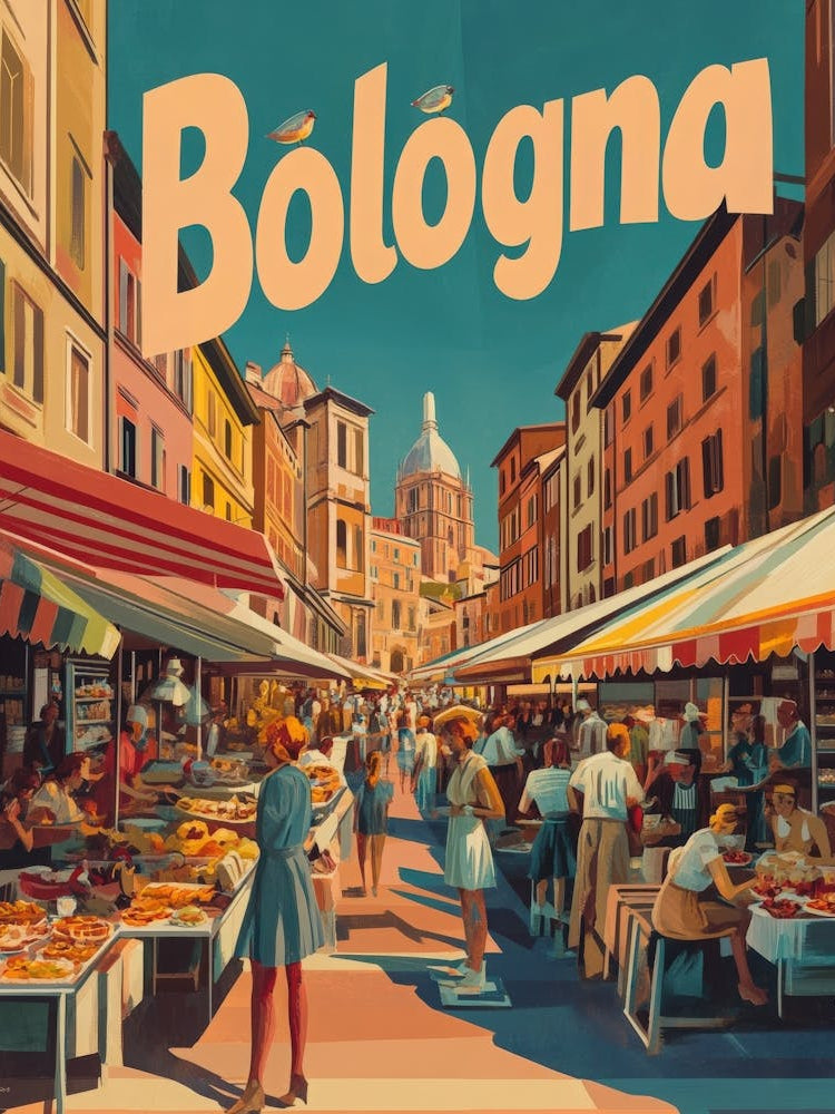 Aihrgdesign A 1970s Inspired Travel Poster For Bologna Depict Df7cda4b 3bca 4b22 8a02 8788eacf9cda 2