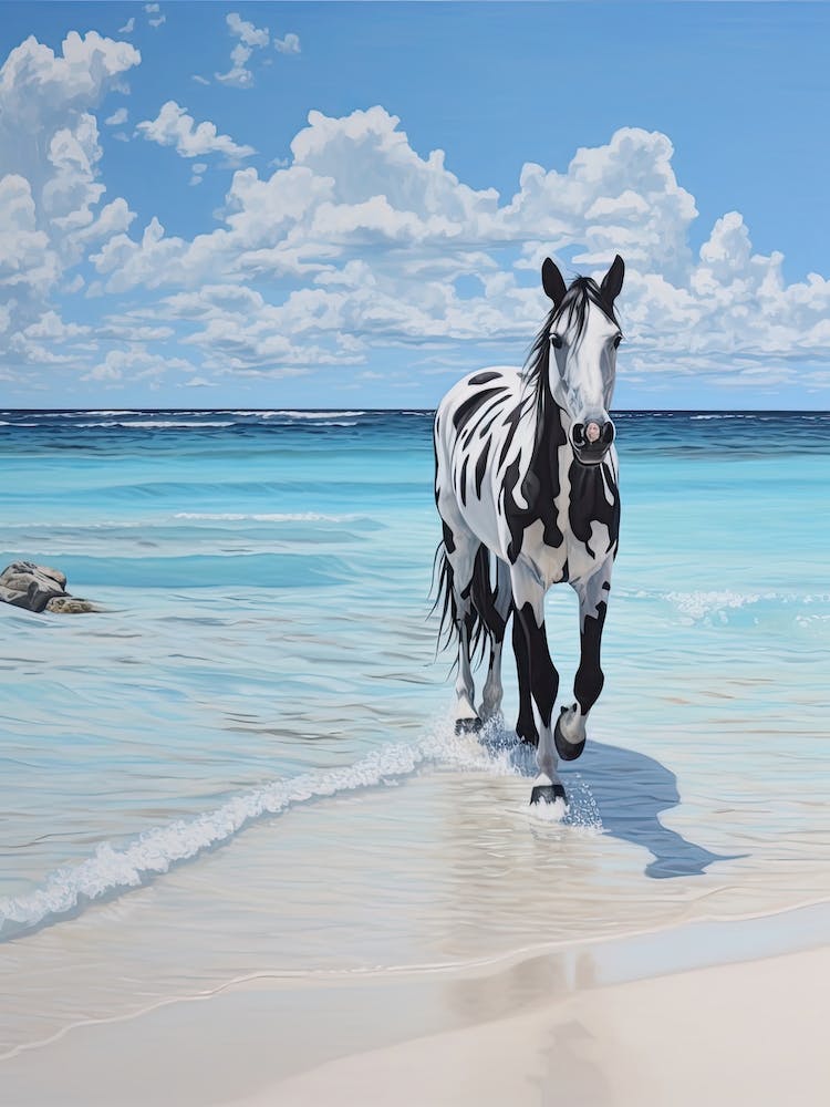 A Horse Oil Painting In Seven Mile Beach, Grand Cayman, Portrait 3
