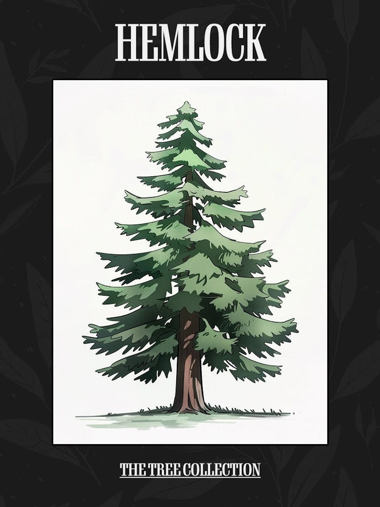 Hemlock Tree Pixel Illustration 2 Poster