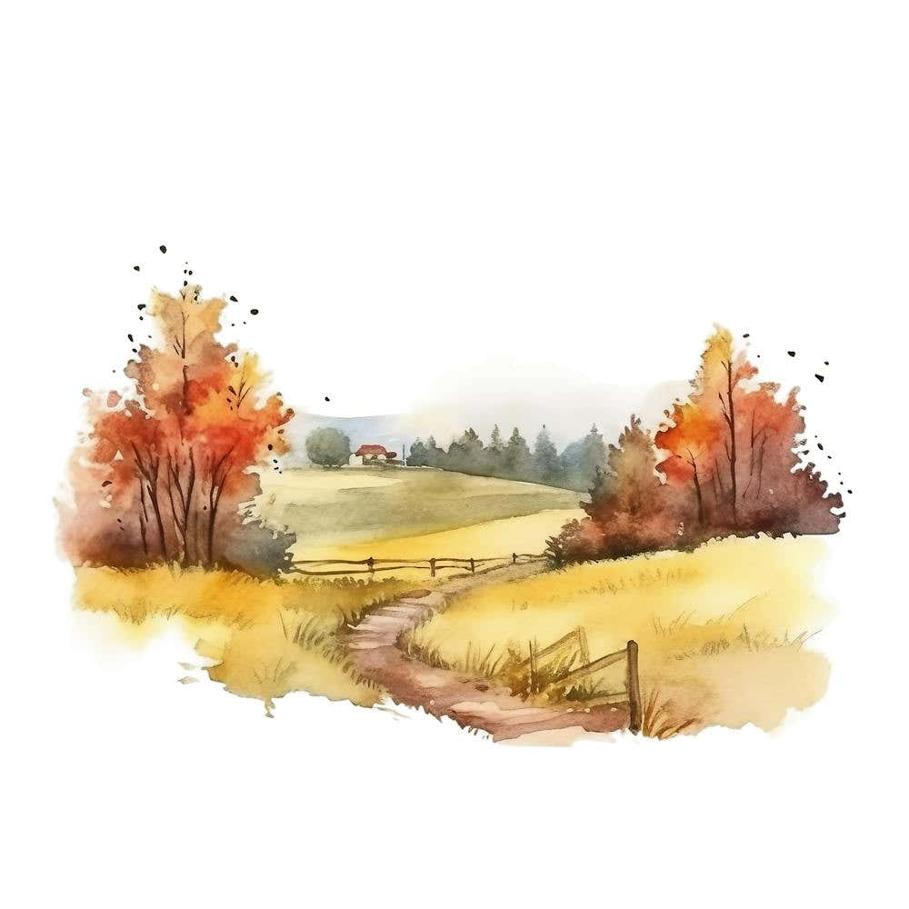 Watercolor Autumn Landscape 13