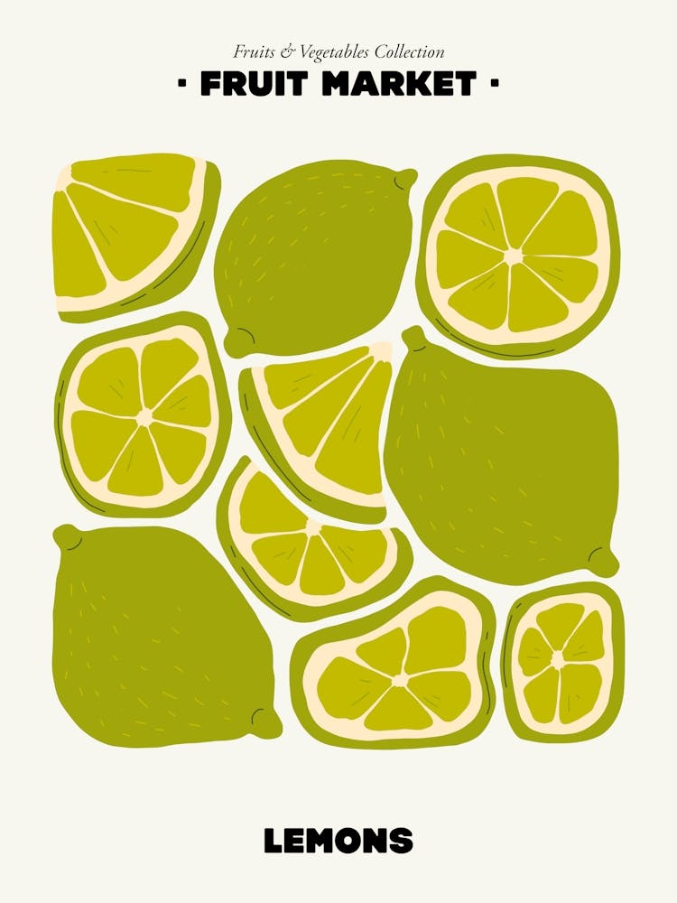 The Fruit Market Lemon Illustration Maximalist