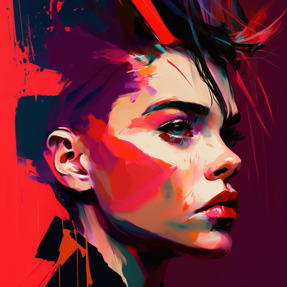 Punk Fine Art Style Abstract Portrait