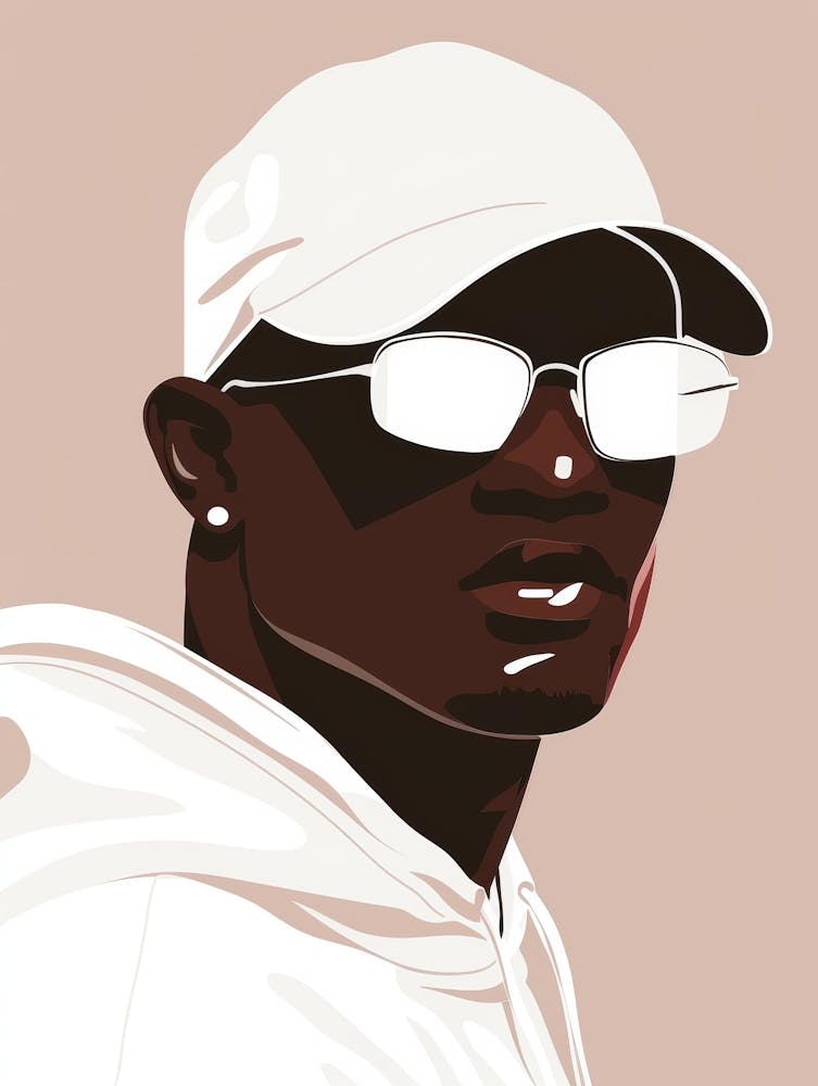 Schwarzer Mann mit Sonnenbrille