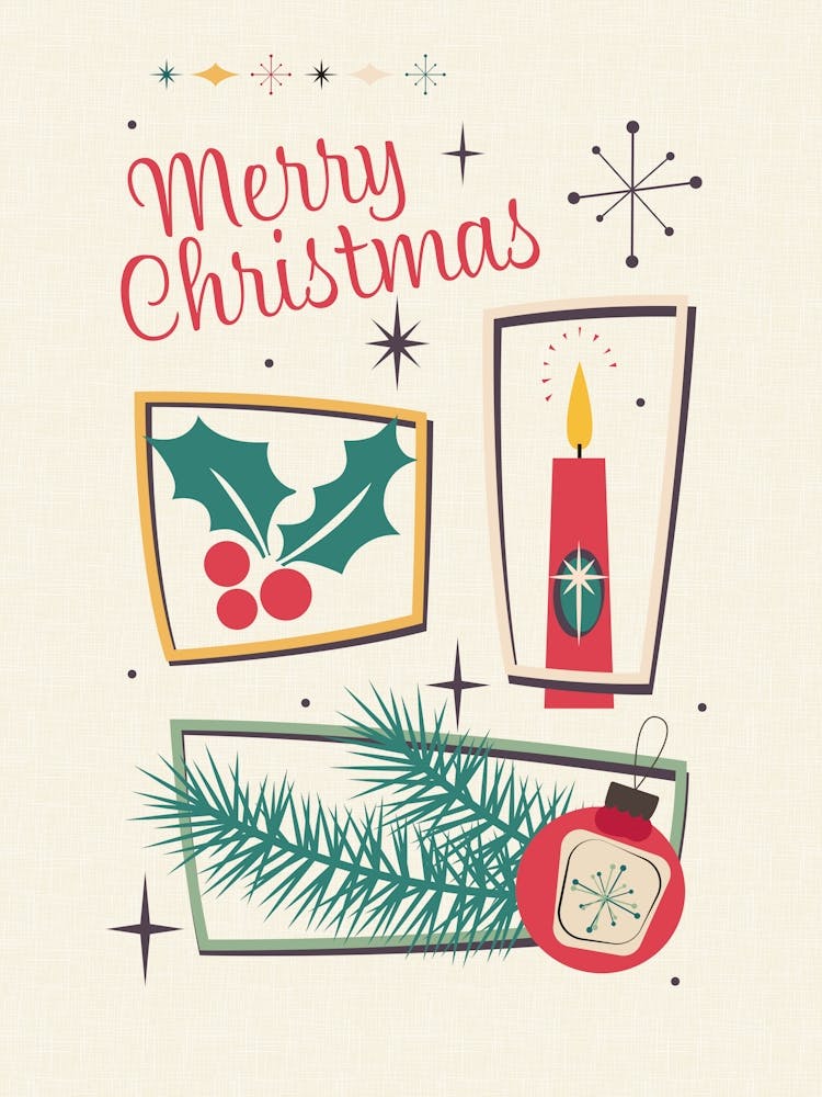 Mid Century Modern Christmas Holly