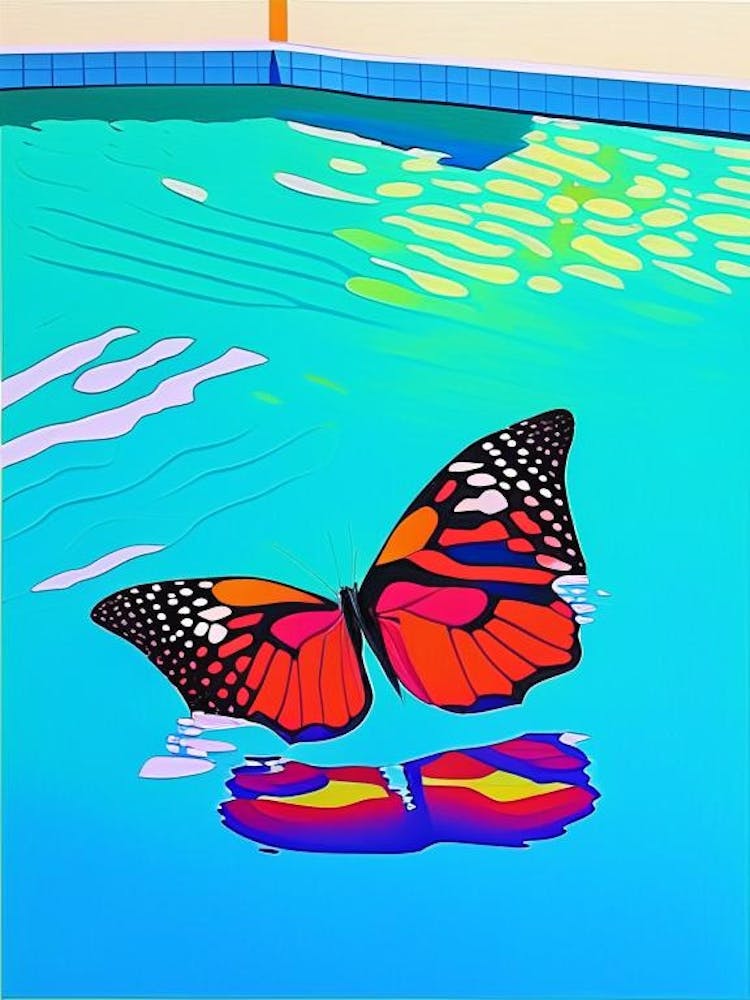 Schmetterlingsumriss Pop Art David Hockney inspiriert 1