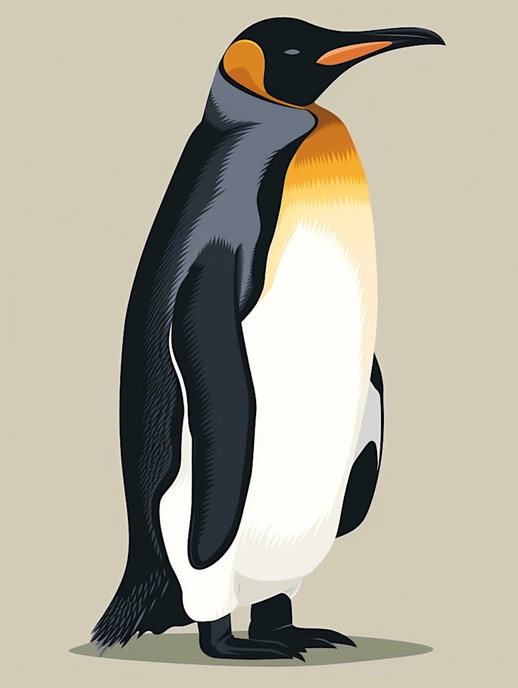Kaiserpinguin Kangaroo Island Penneshaw Minimalistische Illustration 2