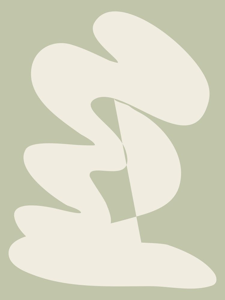 Contemporary Minimalist Abstract Geometric in Sage Green