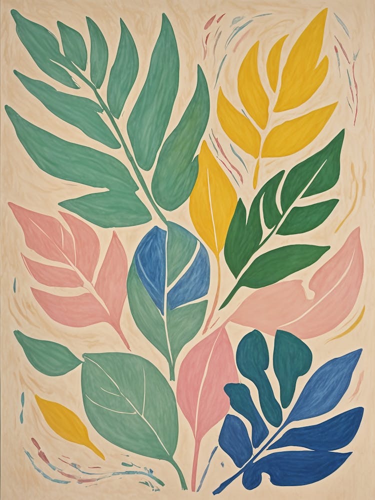 Burst Of Pastel Leaves