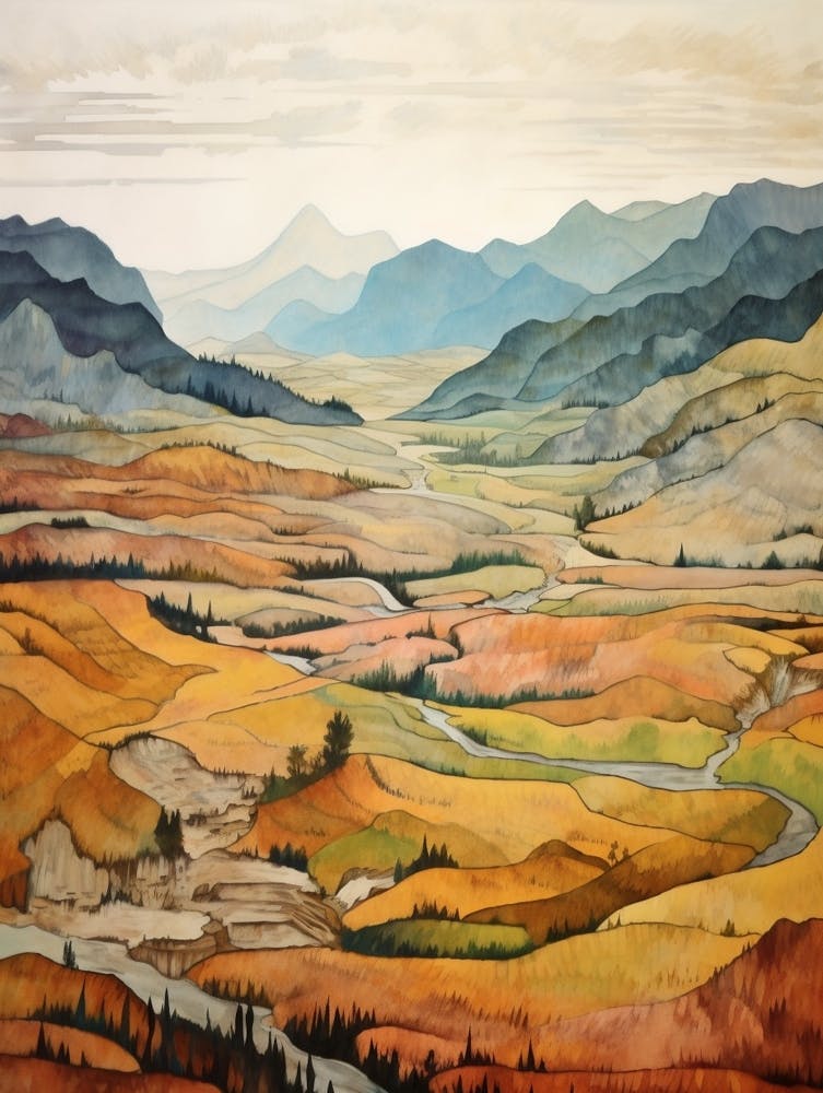 Autumn National Park Painting Kootenay National Park British Columbia Canada 2