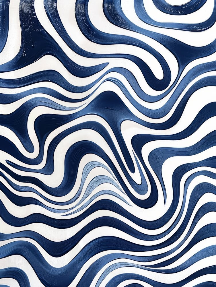 Blaues und weißes Wellenmuster