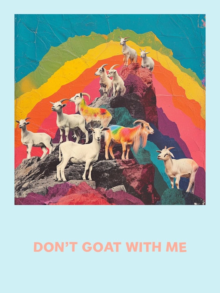 Don T Goat With Me Rainbow Poster 4
