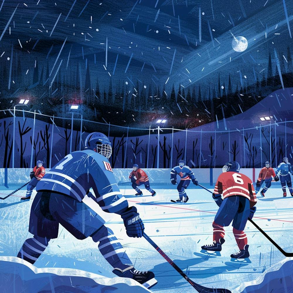 A Ice Hockey Match Lofi Illustration 1718700662 2