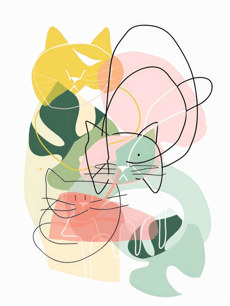 Cats Abstract Illustration