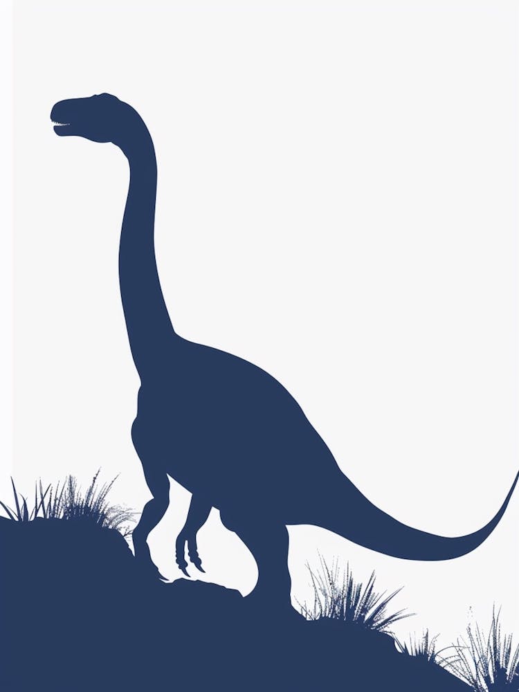 Navy Blue Dinosaur Silhouette 6