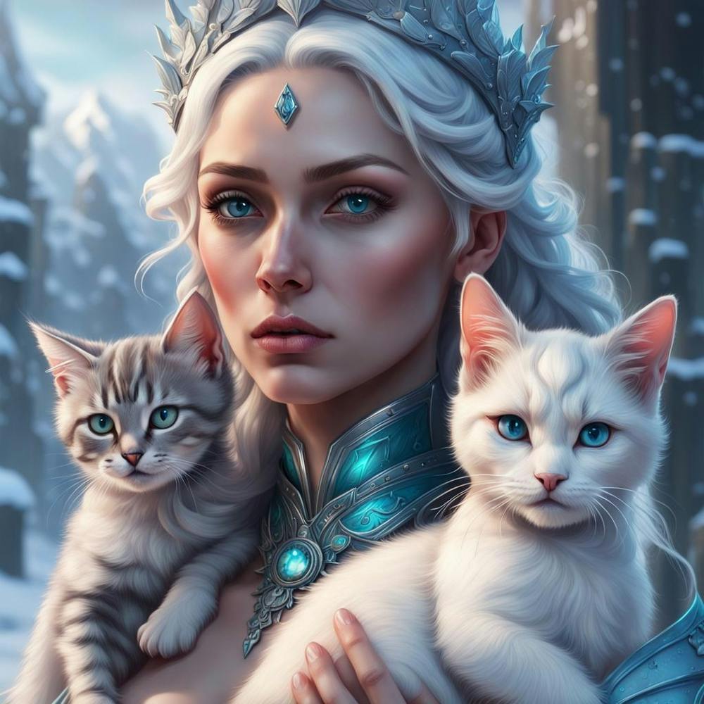 Ice Queen With Cats