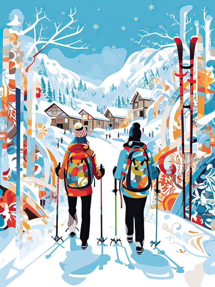 Aspen Snowmass   Colorado Usa, Ski Resort Illustration 2