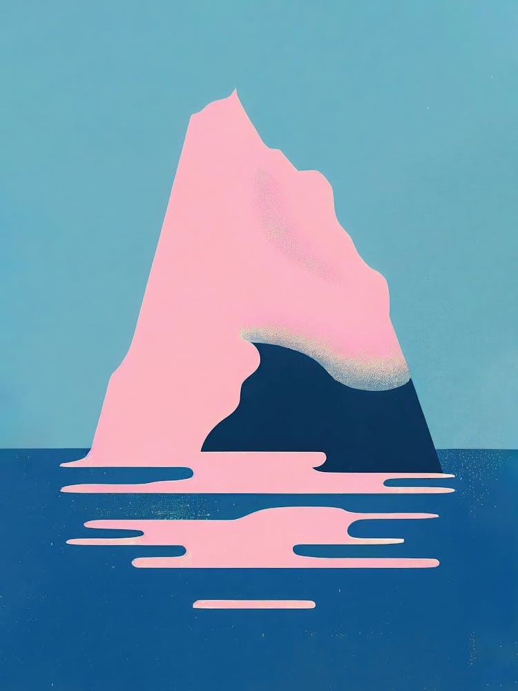 Indigo Iceberg Mystical Presence Retro Graphic Print