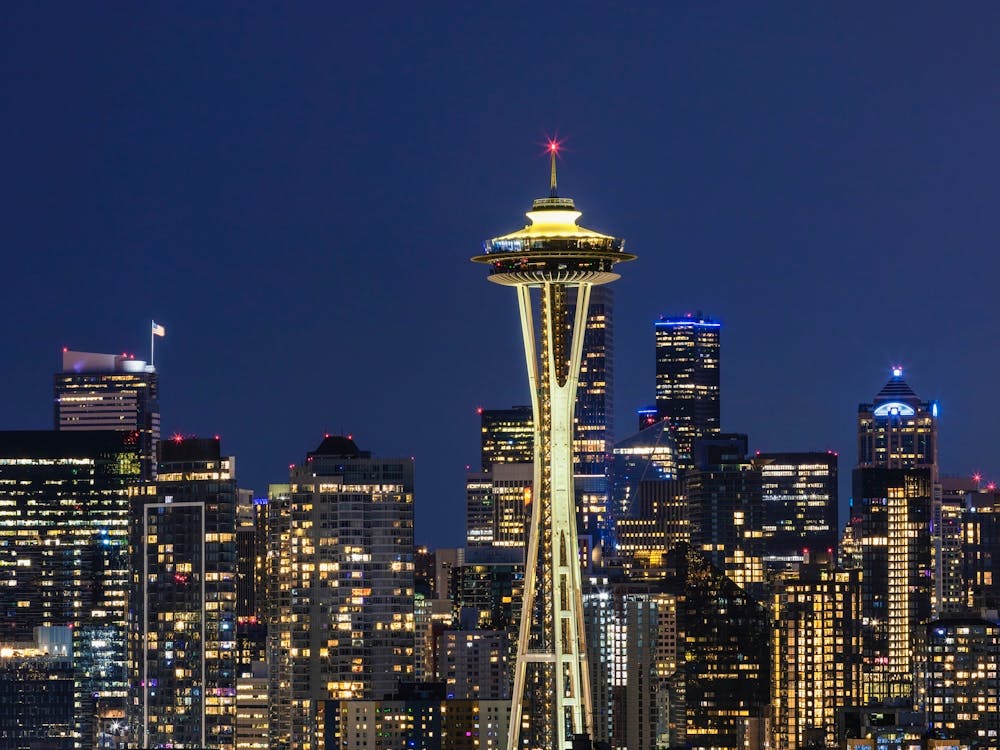Amazing Seattle Skyline At Blue Hour