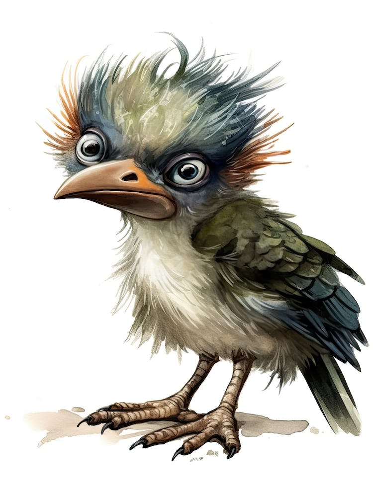 Microraptor Cute Dinosaur Watercolour 2