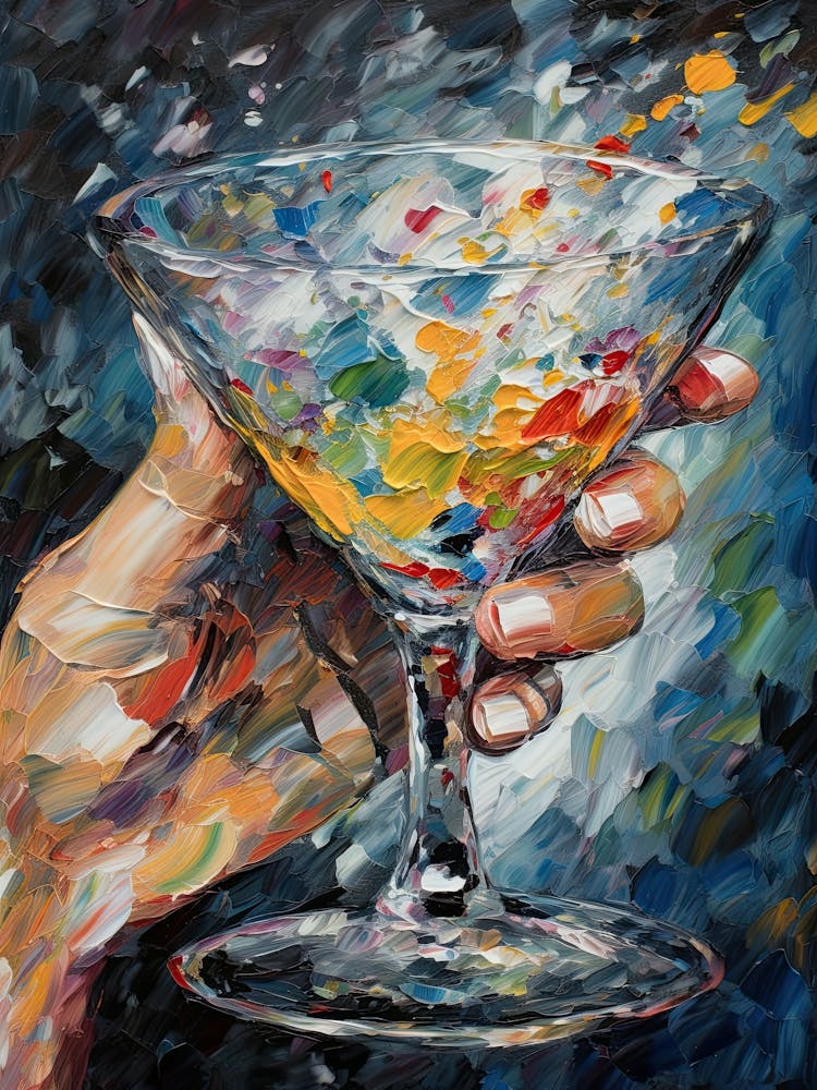 A Hand Holding A Martini Painting 2