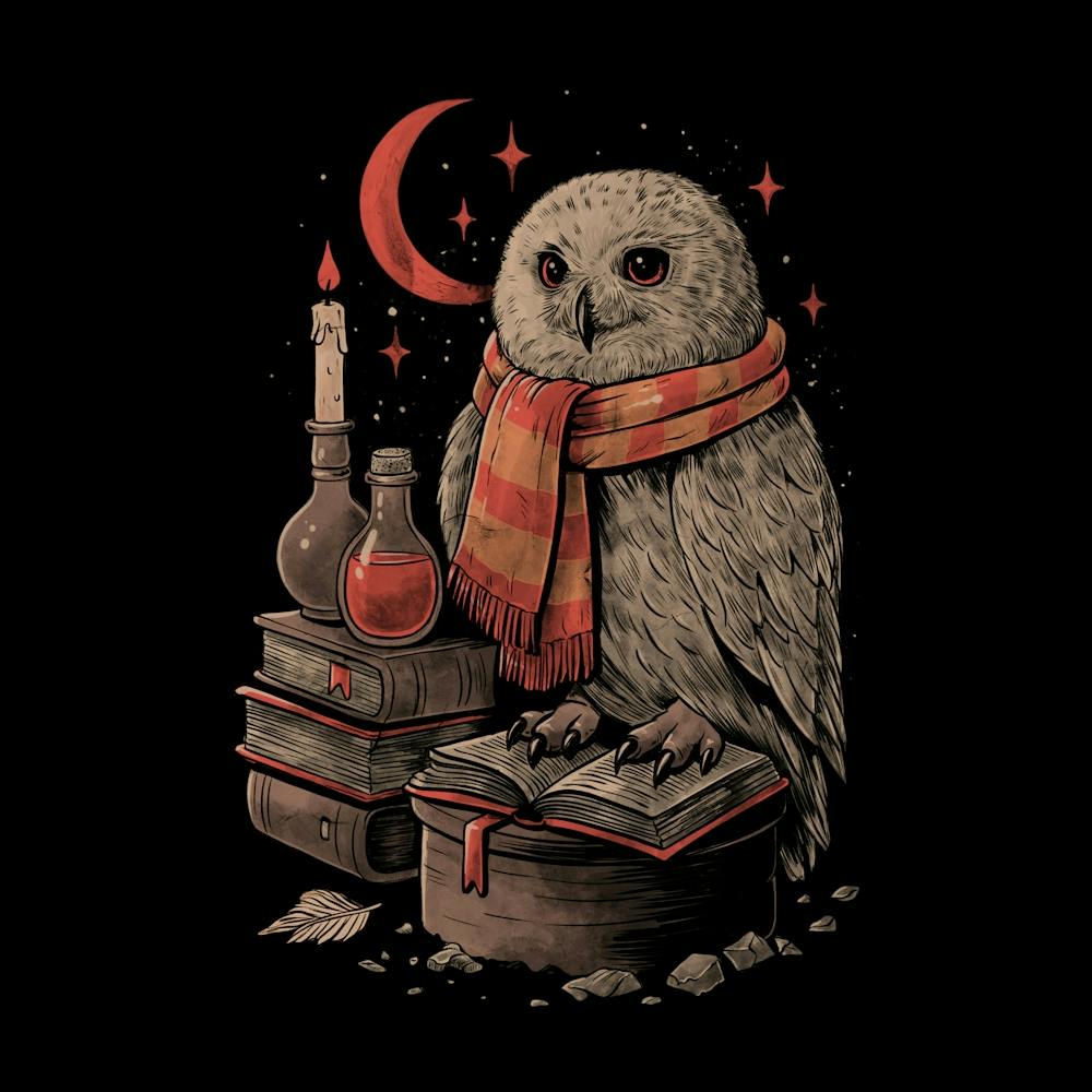 Mystic Owl Cute Book Reading