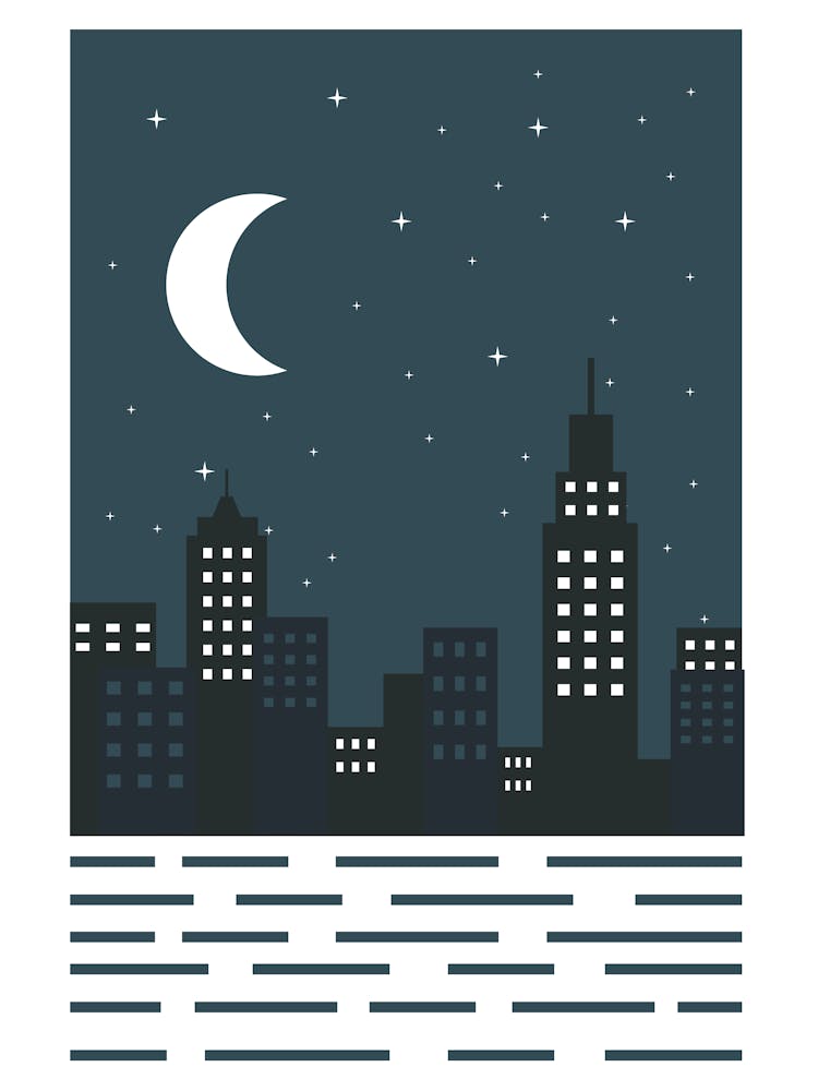 Ligne d'Horizon de Ville Nocturne
