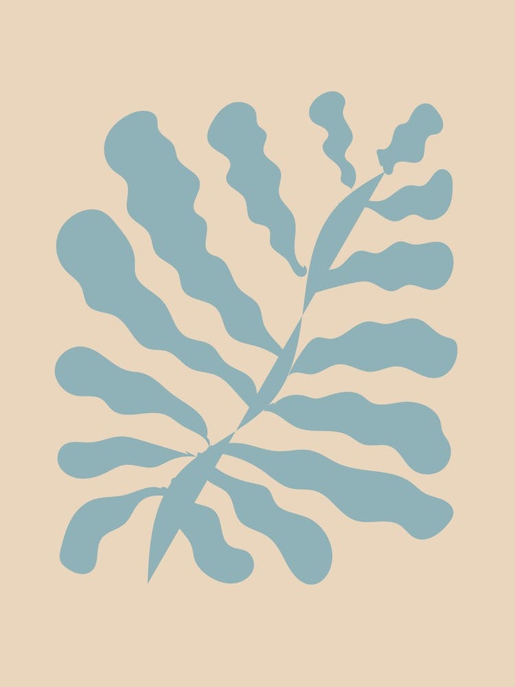 Abstract Pastel wavy Leaves